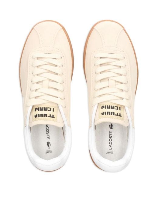 Lacoste White Baseshot Suede Sneakers