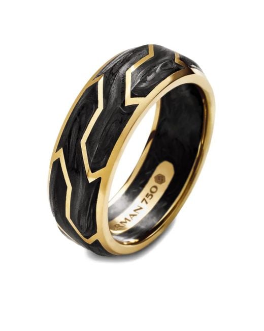 David Yurman Black 18Kt Forged Carbon Band Ring (8.5Mm) for men