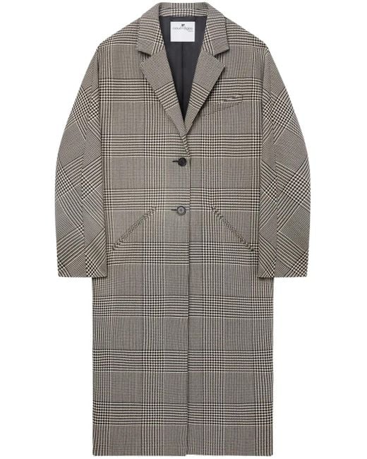Courreges Gray Long Cocoon Coat