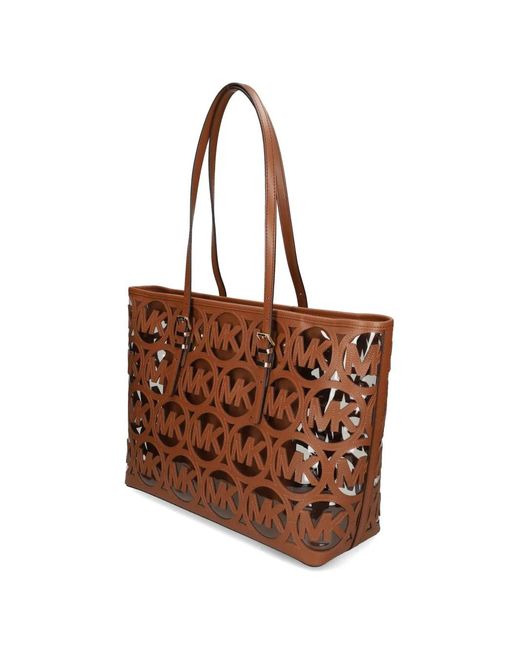 MICHAEL Michael Kors Brown Logo-Cutout Tote Bag