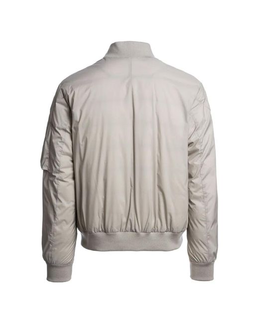 Parajumpers Gray Nordegg Logo-Patch Bomber Jacket for men