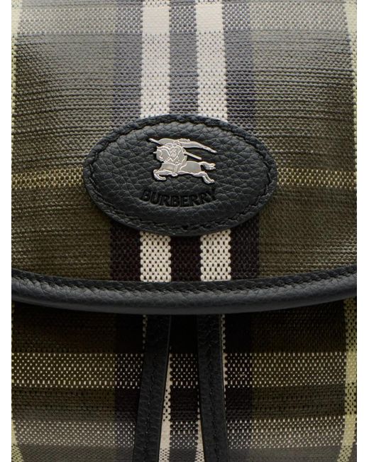 メンズ Burberry チェック バックパック Black