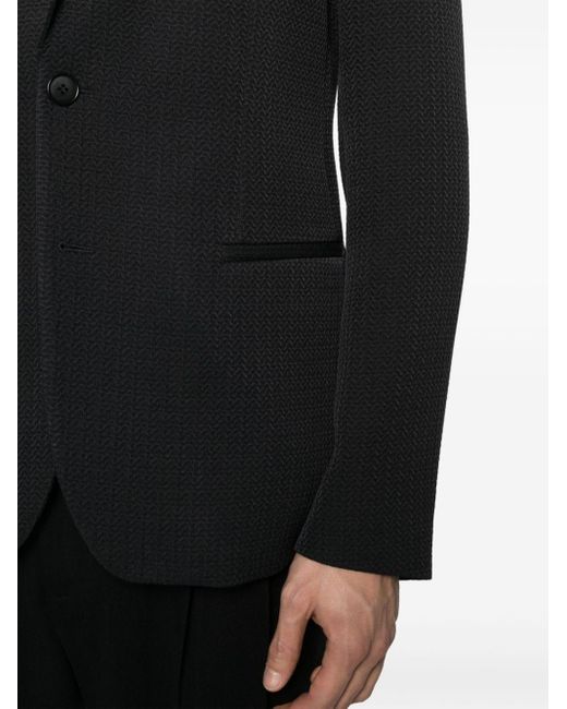 Manteau matelassé à simple boutonnage Giorgio Armani pour homme en coloris Black
