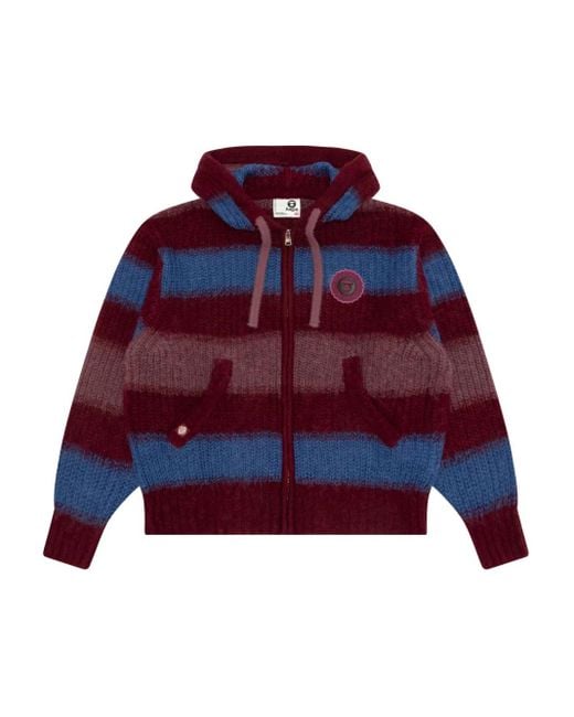 A Bathing Ape Red Striped Hoodie