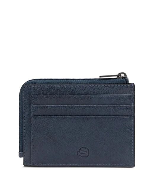 Piquadro Blue Zip Cardholder for men
