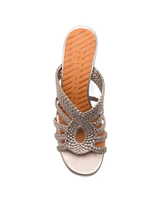 Chie Mihara Pink Woven Beloni Mules
