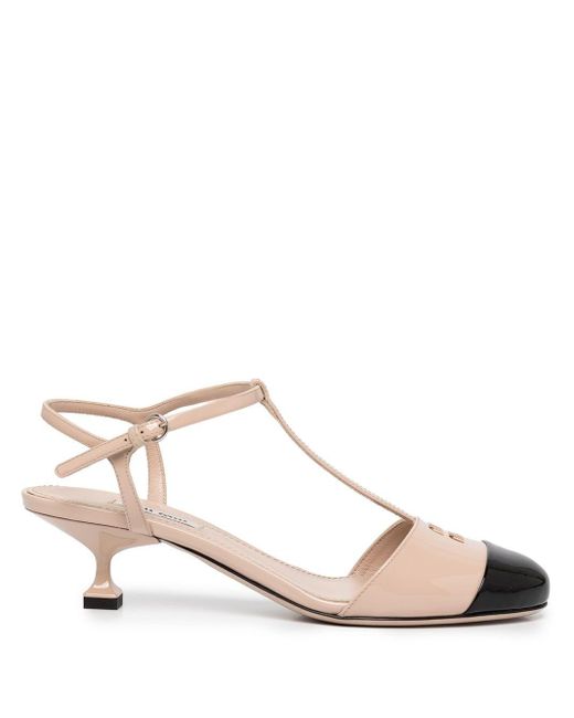 contrast toe pumps