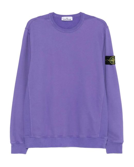 Stone Island Sweatshirt mit Logo-Patch in Purple für Herren