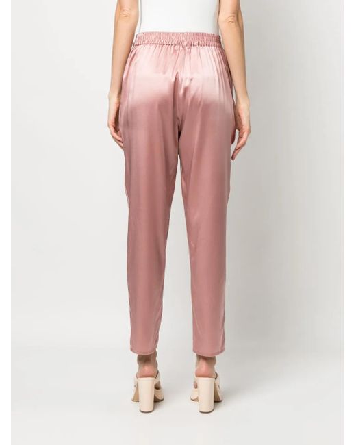 Gianluca Capannolo Pink Mila Cropped Satin Trousers