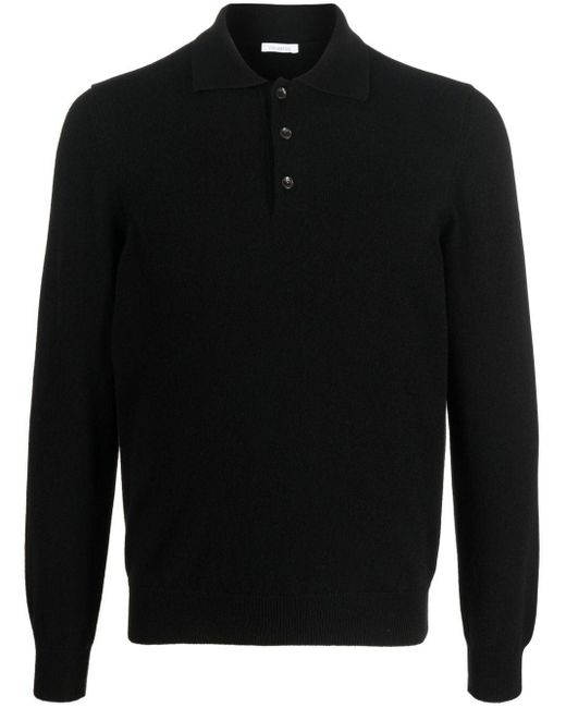 Malo Cashmere Polo Shirt in Black for Men | Lyst