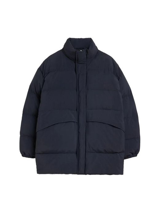 Jil Sander Blue Quilted Down Coat for men