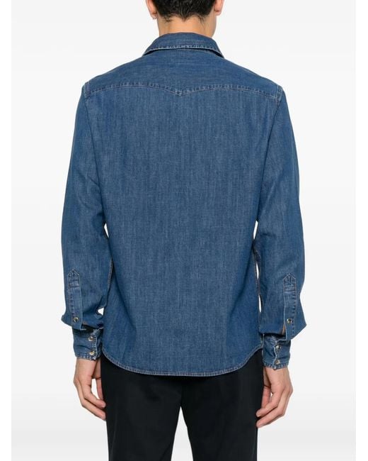 Jacob Cohen Blue Western Denim Shirt for men