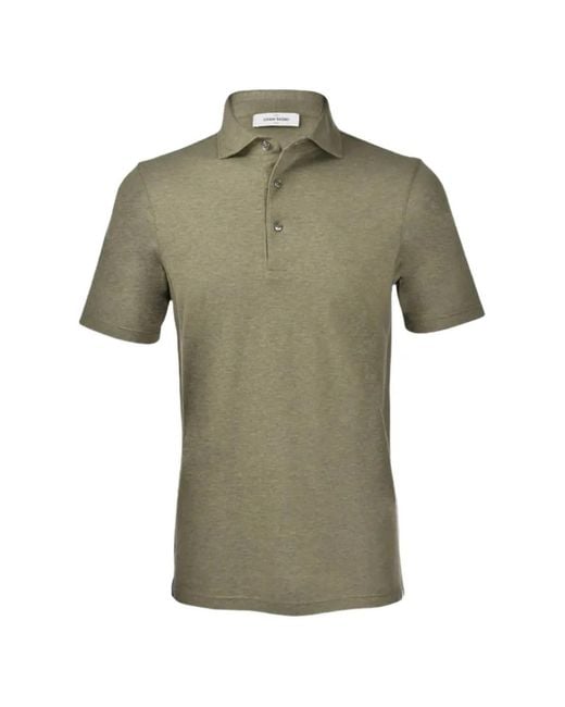 Gran Sasso Green Marl-Pattern Short-Sleeve Polo Shirt for men