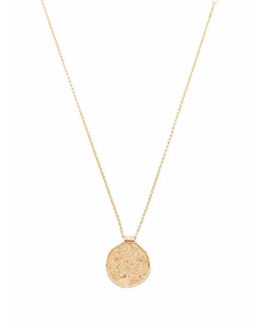 Maje Metallic Zodiac Medal Necklace