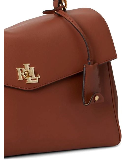Ralph Lauren Brown Medium Farrah Leather Soft Satchel Bag