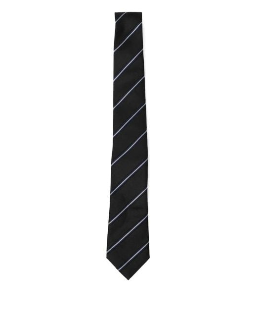 Corbata Regimental Giorgio Armani de hombre de color Black