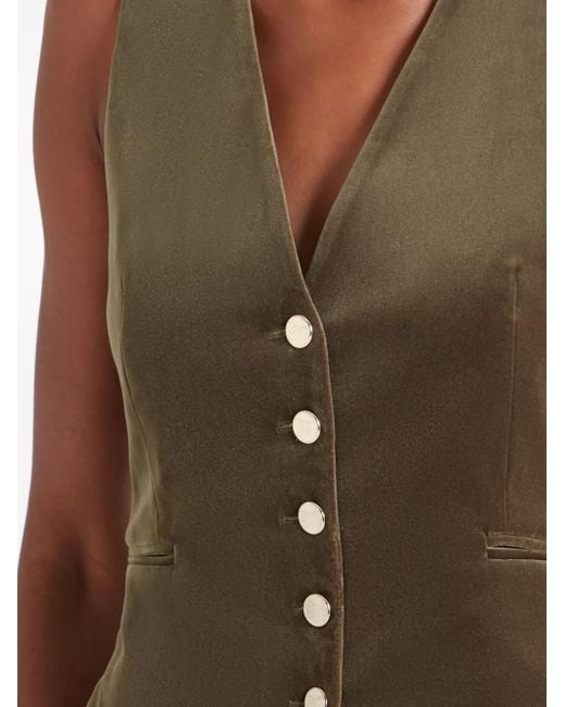 Temperley London Brown Velvet Button Waistcoat