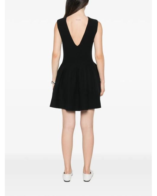 Lisa Yang Black V-Neck Mini Dress