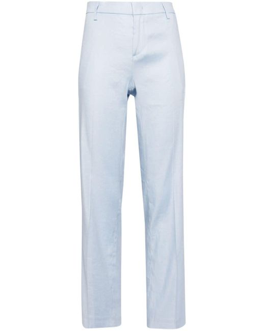 Dondup Blue Mid-rise Cropped-leg Trousers