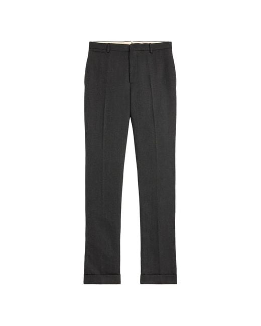 RRL Black Herringbone-Pattern Button-Fly Trousers for men
