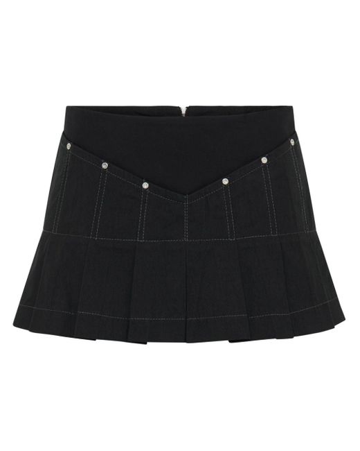 Dion Lee Black Panelled Pleated Miniskirt
