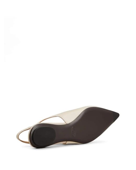Tod's White Strap Bar Ballet Flats