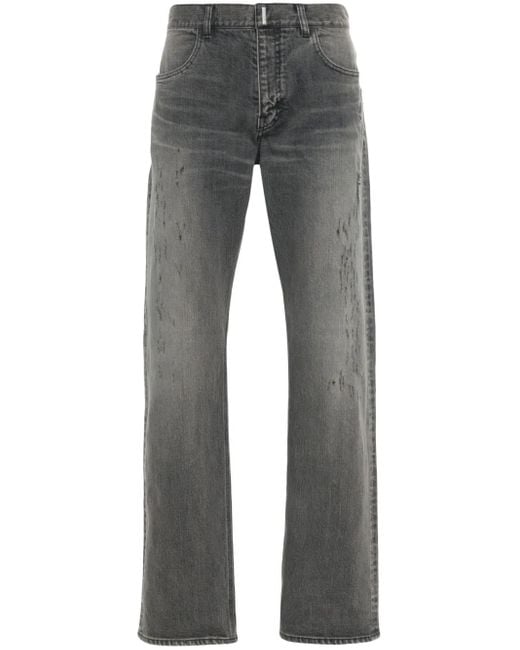 Vaqueros Rectos Con Efecto Envejecido Givenchy de hombre de color Gray