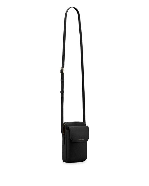 Maison De Sabre Black Leather Zip Phone Pouch
