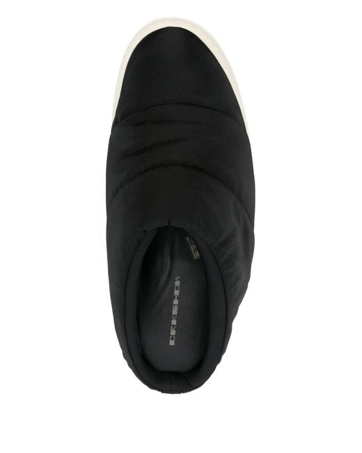 Rick Owens Black Quilted Platform Slippers for men