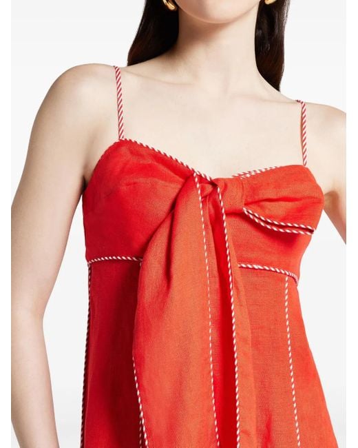 Vestido midi de lino Farm Rio de color Red