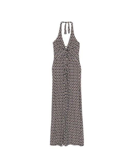 IU RITA MENNOIA White Halter Patterned Dress