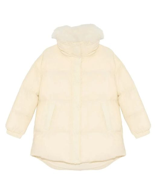 Yves Salomon Natural Padded-Design Coat
