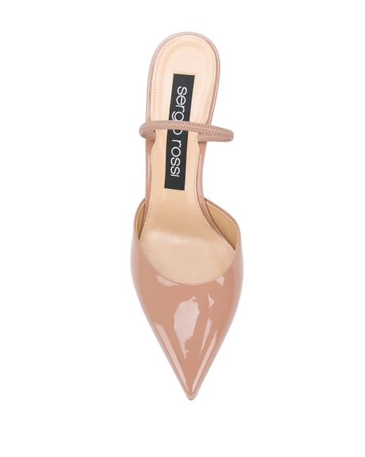Sergio Rossi Pink Slingback-Pumps Aus Lackleder