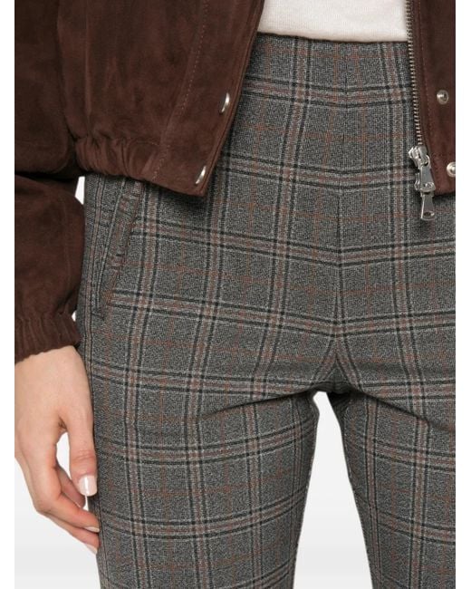 Marella Gray Mlsepoca Check-Pattern Trousers