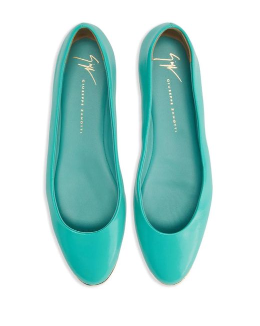 Giuseppe Zanotti Green Amur 2.0 Ballerina Shoes