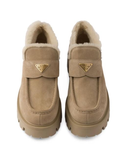 Prada Brown Suede Loafers