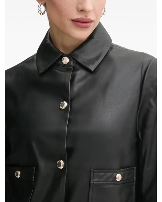Morgan Black Buttoned Cropped Jacket