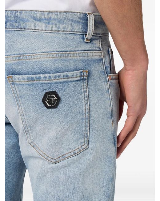 Philipp Plein Blue Super Straight Jeans for men