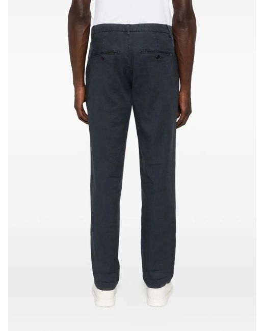 Dondup Gray Logo-Plaque Trousers for men