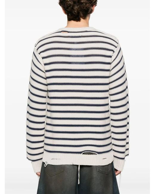 MM6 by Maison Margiela Gray Striped Sweater for men