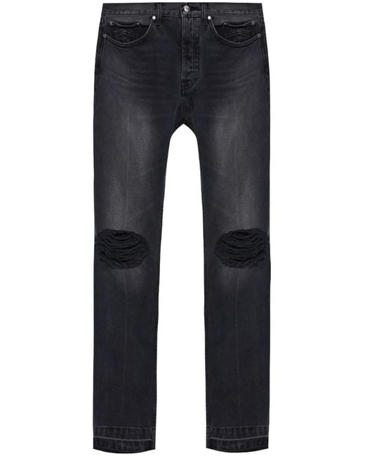 Rhude Blue Distressed Jeans for men