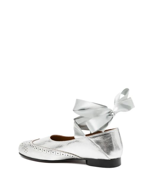 MASU Wing Tip Ballet Shoes in White | Lyst