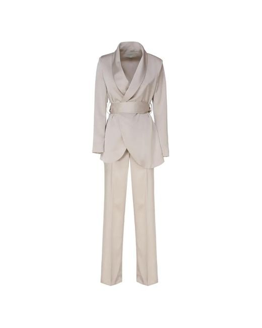 The Archivia White Iris Belted Suit