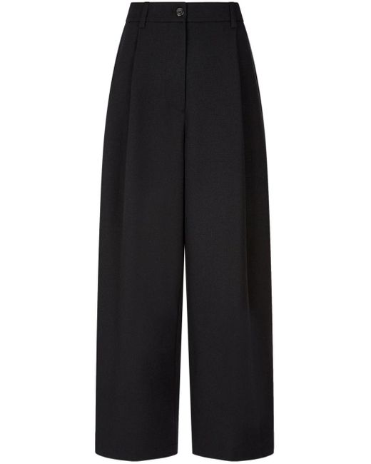 Studio Tomboy X Black Pintuck-Detail Wide-Leg Trousers