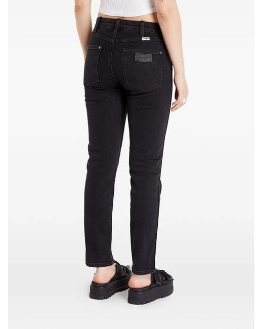 Wrangler Blue Logo-Patch Slim-Cut Jeans