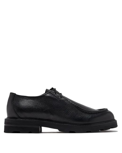 Brioni Black Textured-Leather Derby Shoes for men