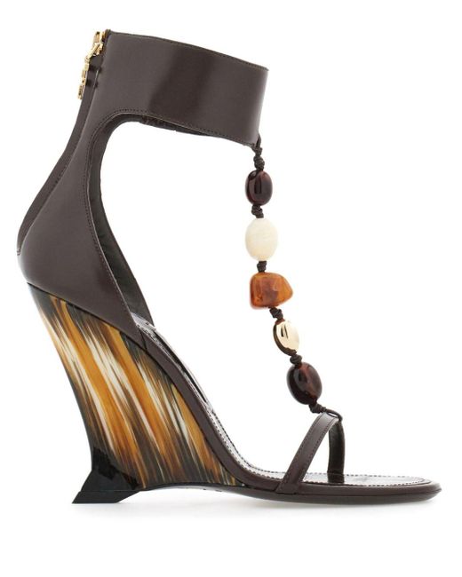 Sandales à détails de perles Ferragamo en coloris Black