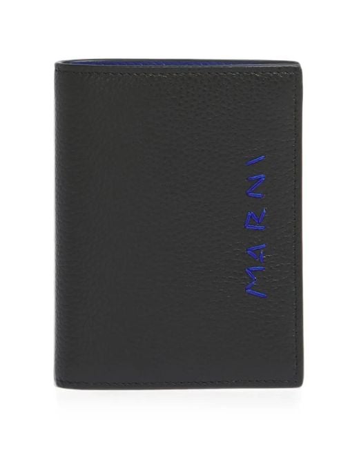 Marni Black Mending Logo Bifold Wallet for men