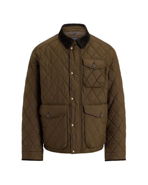 Polo Ralph Lauren Brown Veste Matelassée En Velours Côtelé for men