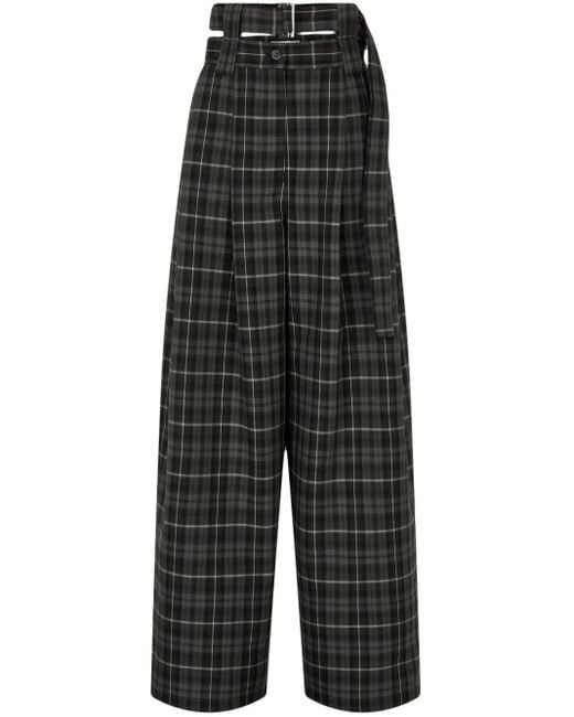 Studio Tomboy X Gesmockte Broek Met Tartan Ruit En Ceintuur in het Black